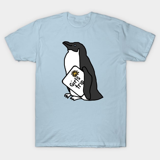 Cute Penguin goes on Girls Trip T-Shirt by ellenhenryart